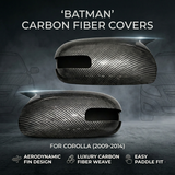Batman Style Carbon Fiber Side Mirror Covers – For Corolla 2009 - 2014