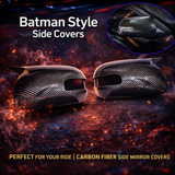 Batman style carbon fiber side mirror covers Shark Auto