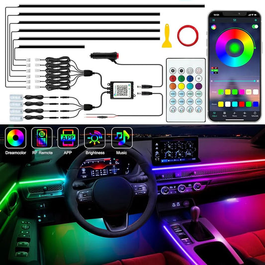 Car interior ambient LED lights music sync full kit