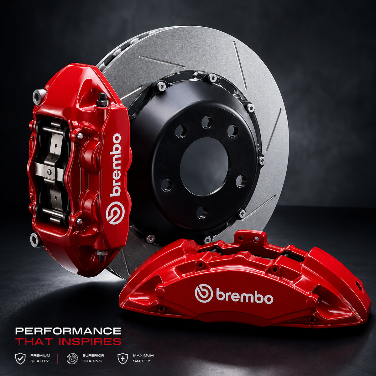 Brembo Style Brake Caliper Cover – Premium Red Universal Car Brake Caliper Cover 2pcs