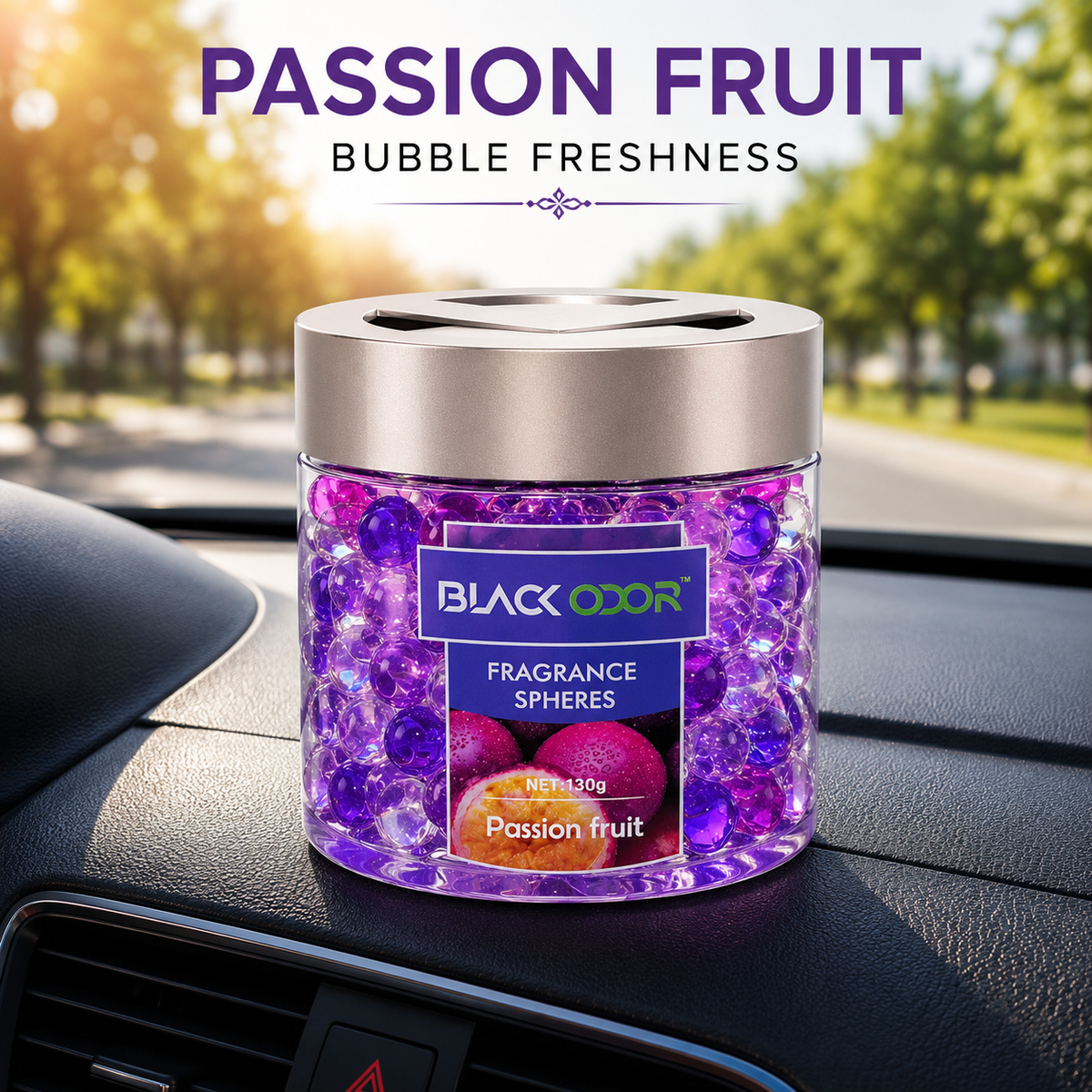 BLACK ODOR Fragrance Spheres Air Freshener 130g – Car, Home & Office Bubble Freshener | Multiple Fragrances