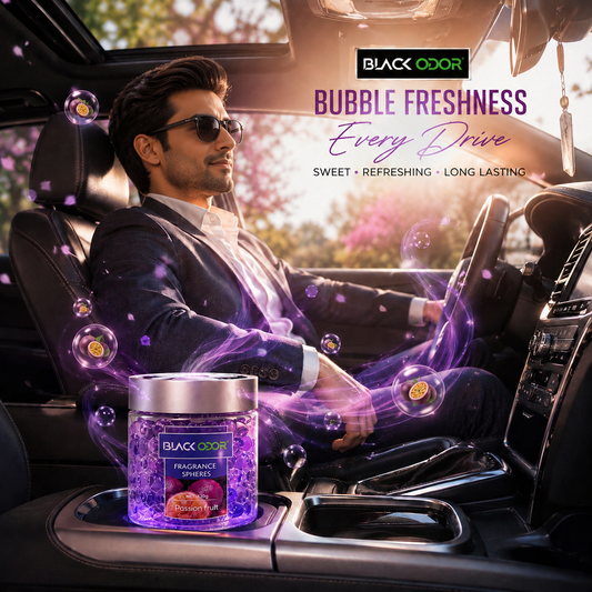 BLACK ODOR Fragrance Spheres Air Freshener 130g – Car, Home & Office Bubble Freshener | Multiple Fragrances