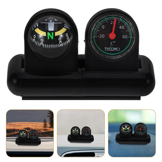 Car Dashboard Decoration Compass & Thermometer