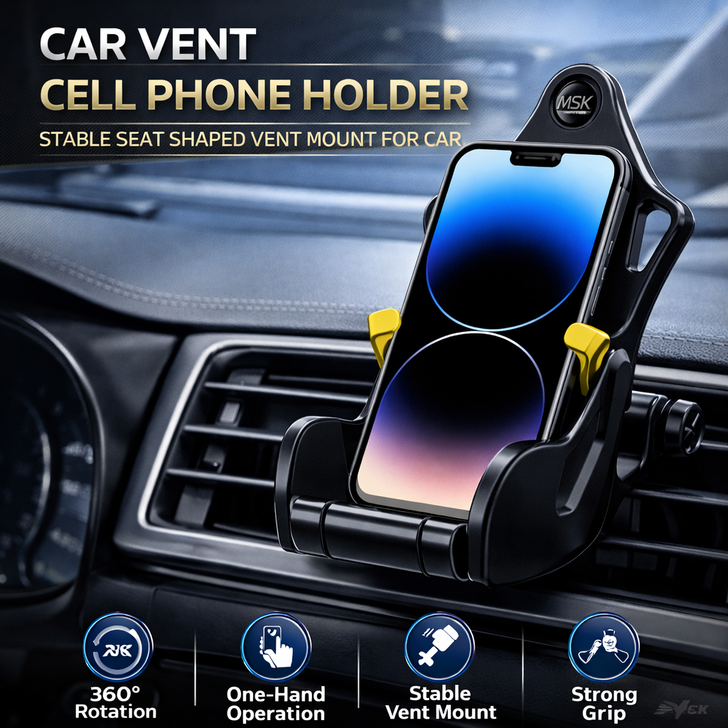 Car Vent Cell Phone Holder – Stable Seat Shaped Vent Mount for Car, SUV & Truck