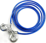 Auto Car Tow Rope Snatch Strap – 10 Feet Long – Heavy-Duty Blue Towing Belt with Hooks