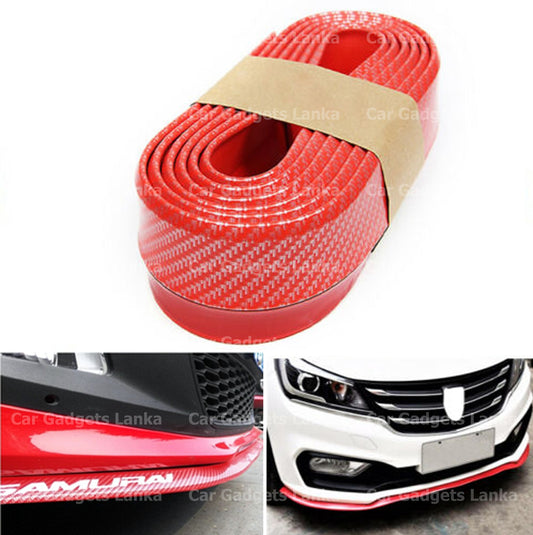 Samurai Red Bumper Lip – Universal Car Front Body Guard & Side Skirt Lip Protector (Rubber Separator)