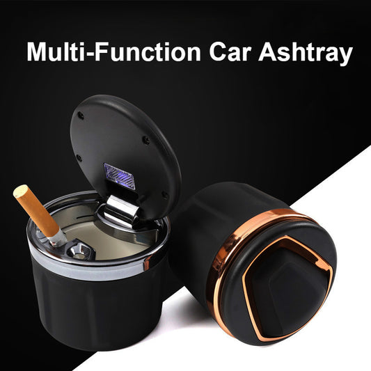 Smokeless LED car ashtray with lid for cup holder by Shark Auto