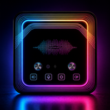 RGB ambient light control panel with sound reactive waveform display