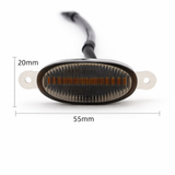 Car LED marker light with dimensions on a white background