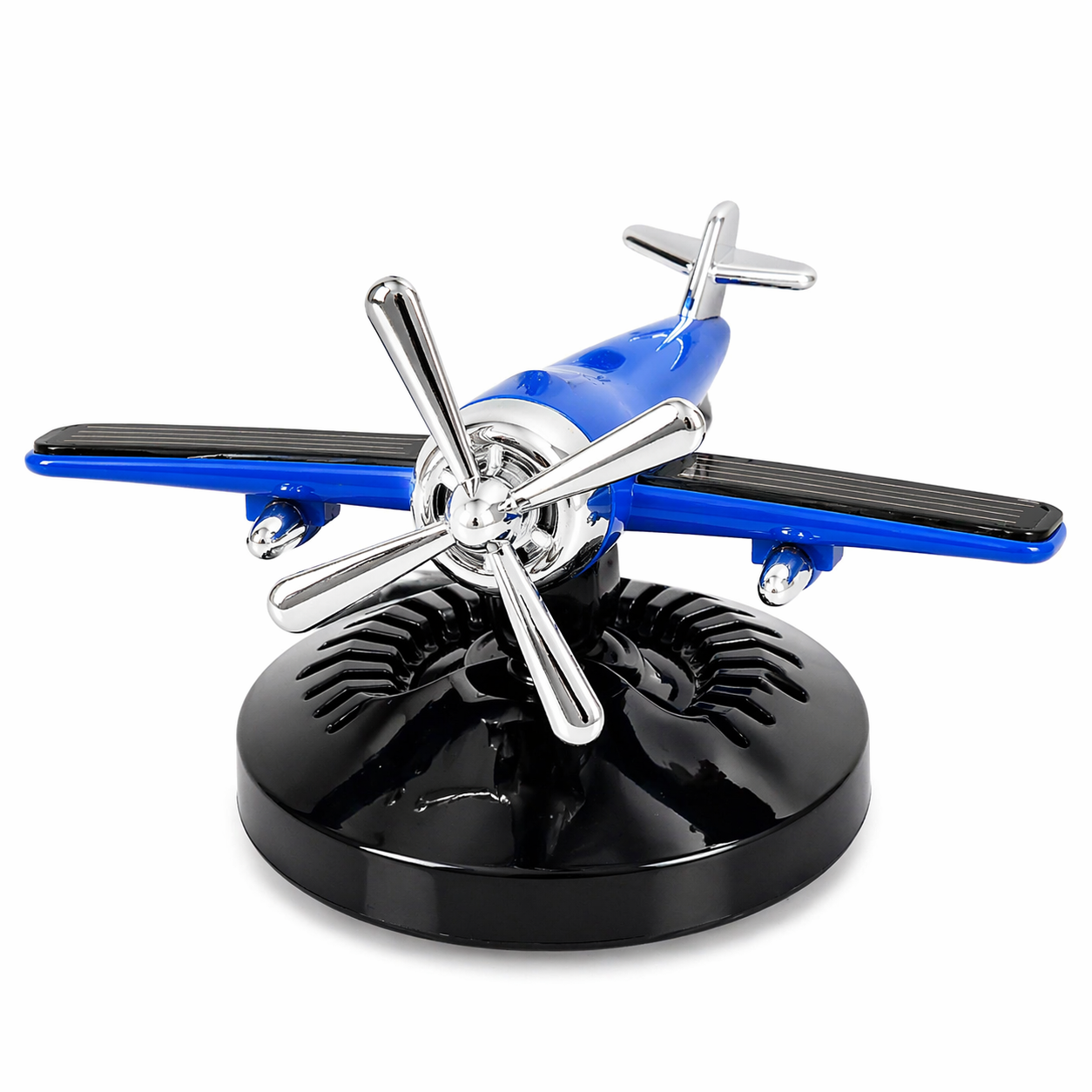 Premium solar airplane car air freshener with rotating propeller and long lasting fragrance