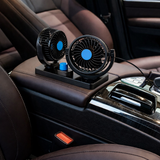 12V Car Fan 360 Degree Rotation Adjustable Dual Head Car Auto Cooling Air Fan