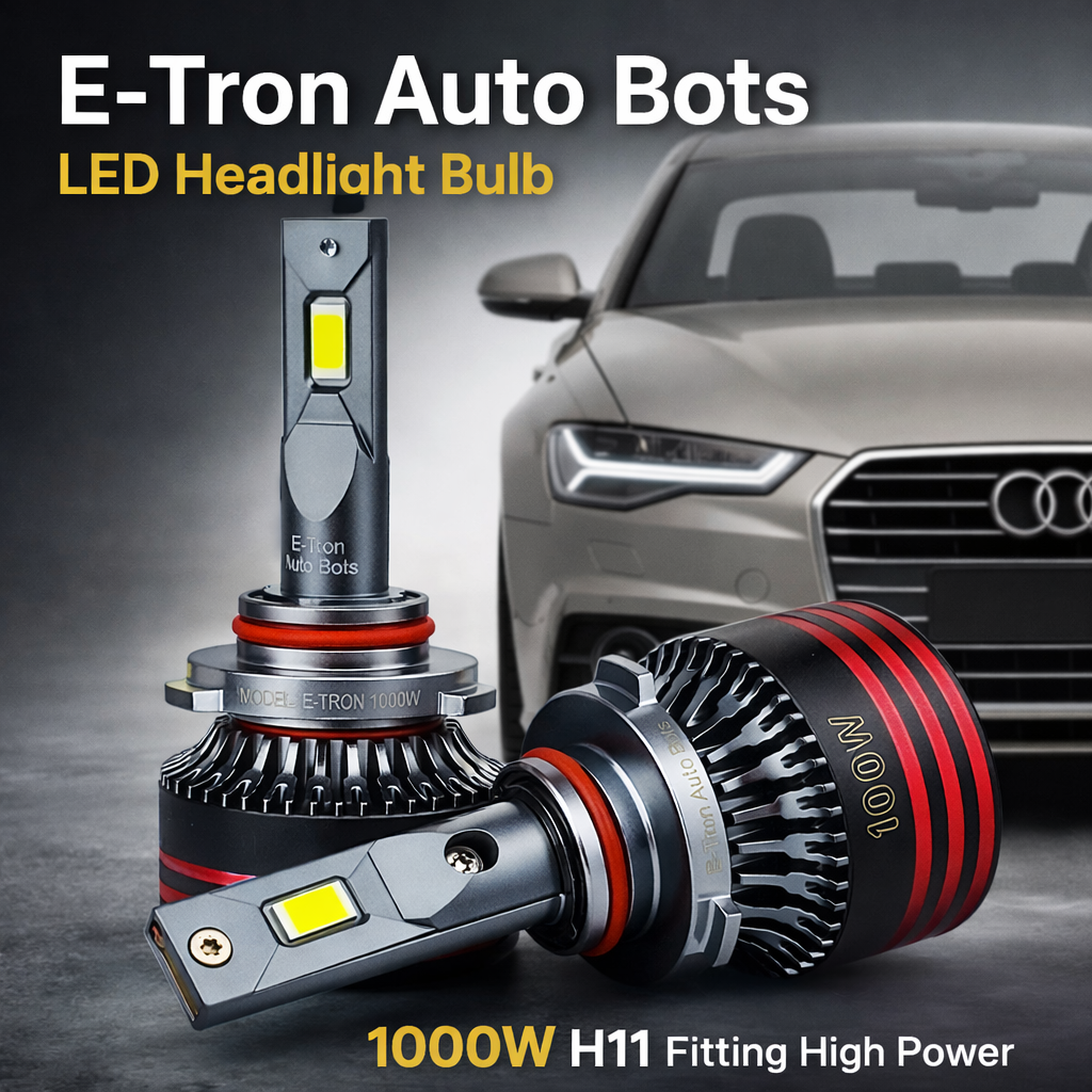 E-Tron Auto Bots LED Headlight Bulb 1000W H11 Fitting High Power Car Light