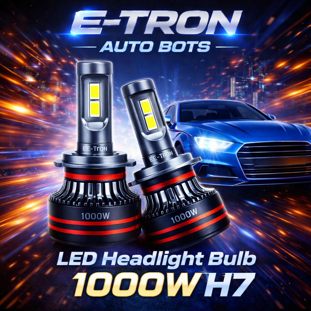 E-Tron Auto Bots LED Headlight Bulb 1000W H7 Fitting High Power Car Light