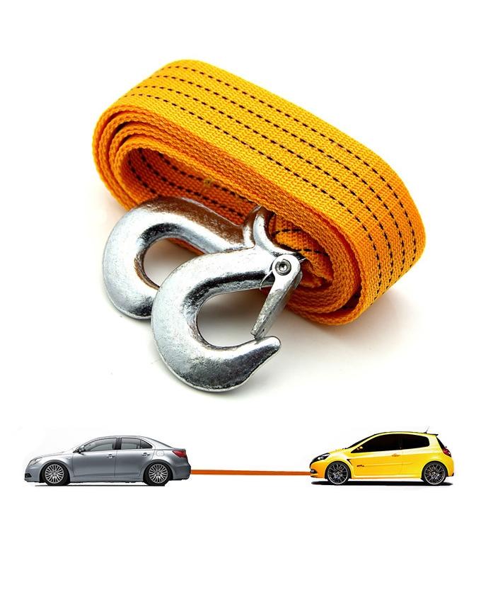 Emergency Car Tow Rope Belt – Heavy-Duty 10 Feet Towing Strap with Hooks