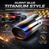 Burnt Blue Titanium Style Stainless Steel Car Exhaust Muffler Tip – Universal Fit
