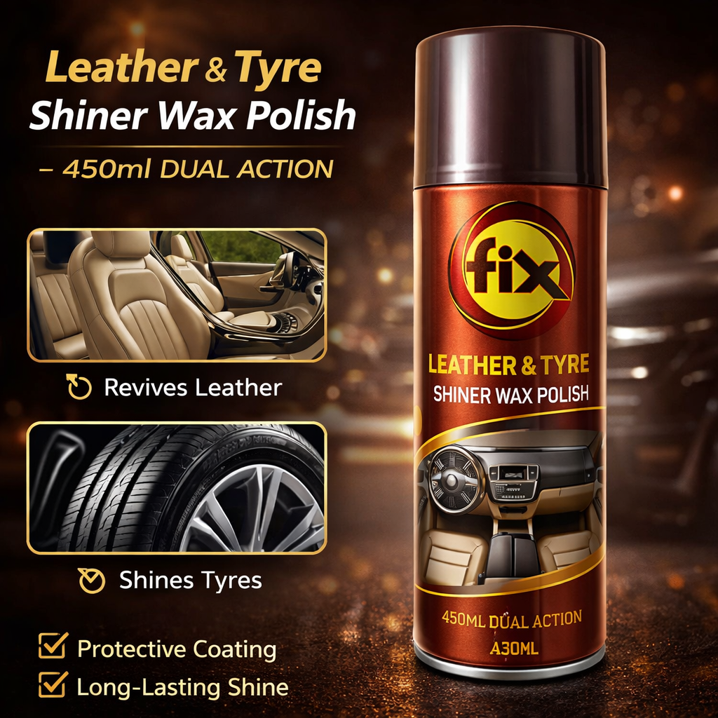 Leather & Tyre Shiner Wax Polish – 450ml Dual Action
