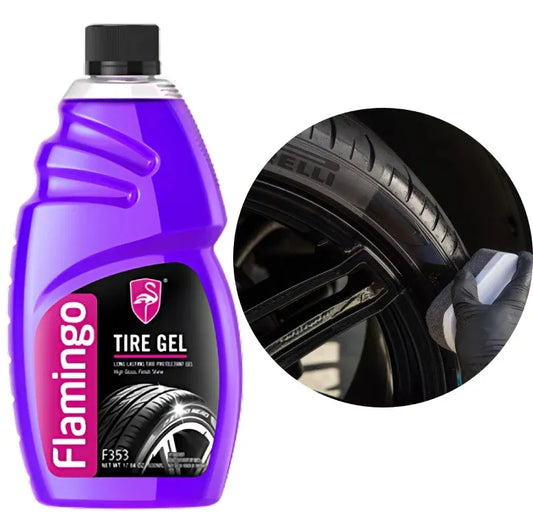 Flamengo Tyre Gel | Long Lasting Shine & Protection | 500ml – Tire Polish for Cars & Bikes