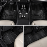Crystal Universal Silicone Car Floor Mats Smoke Black 3 Pcs Set premium product advertisement with waterproof and durable features