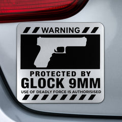 Glock-9MM-Imbosing-Sticker-Sqaure-Silver