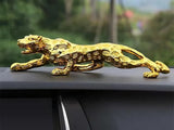 Luxury Golden Cheetah Dashboard Decor – Premium Car Ornament