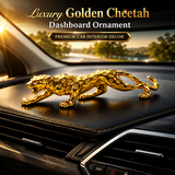 Luxury Golden Cheetah Dashboard Decor – Premium Car Ornament