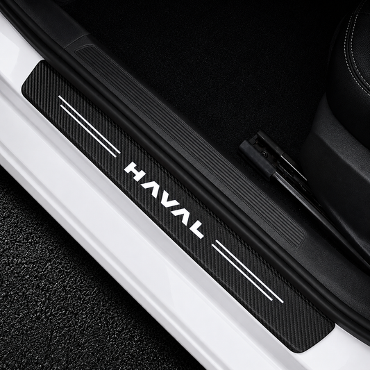 Premium Carbon Fiber Style Door Sill Protector Scratch Guard Stickers for Haval