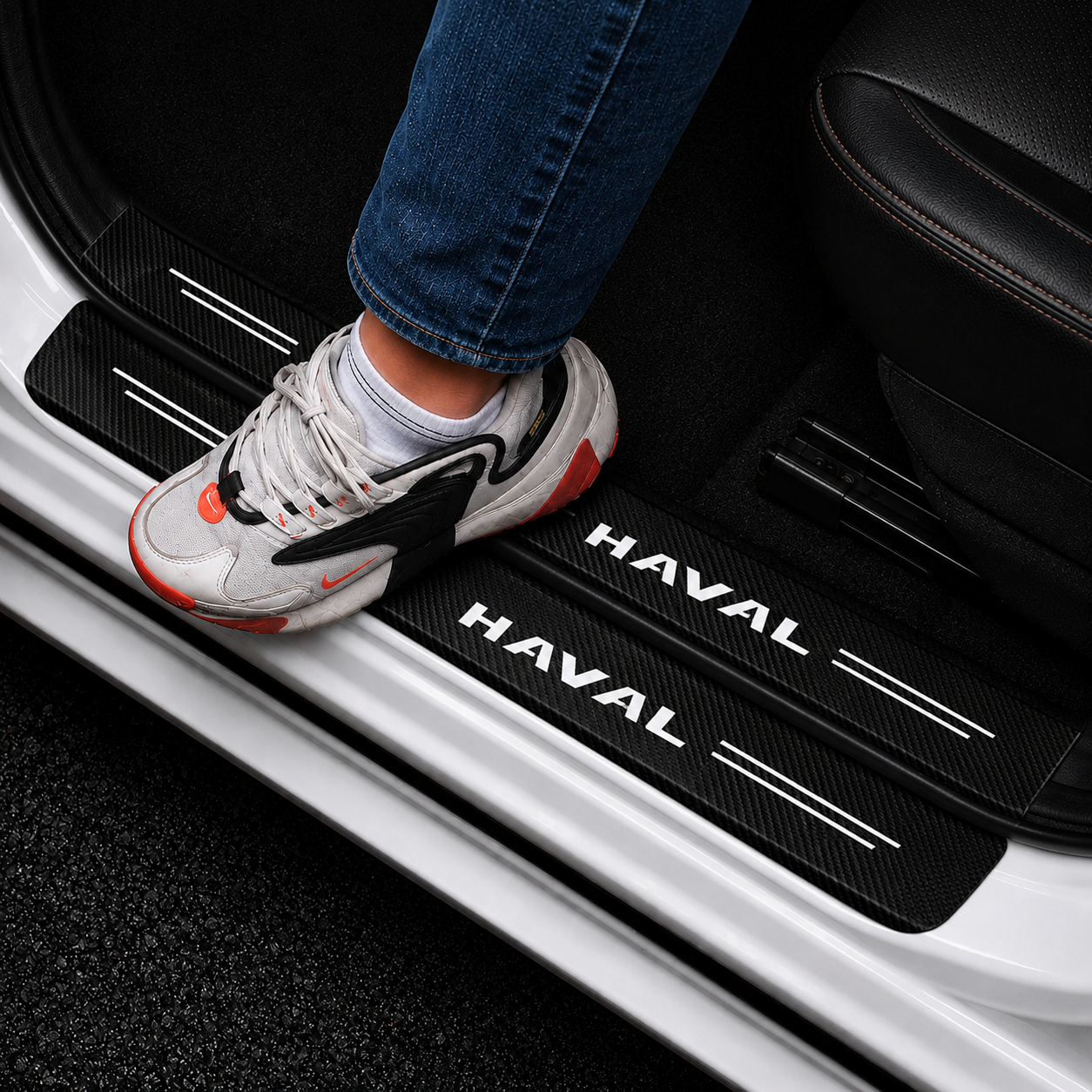 Haval carbon fiber door sill protector sticker 