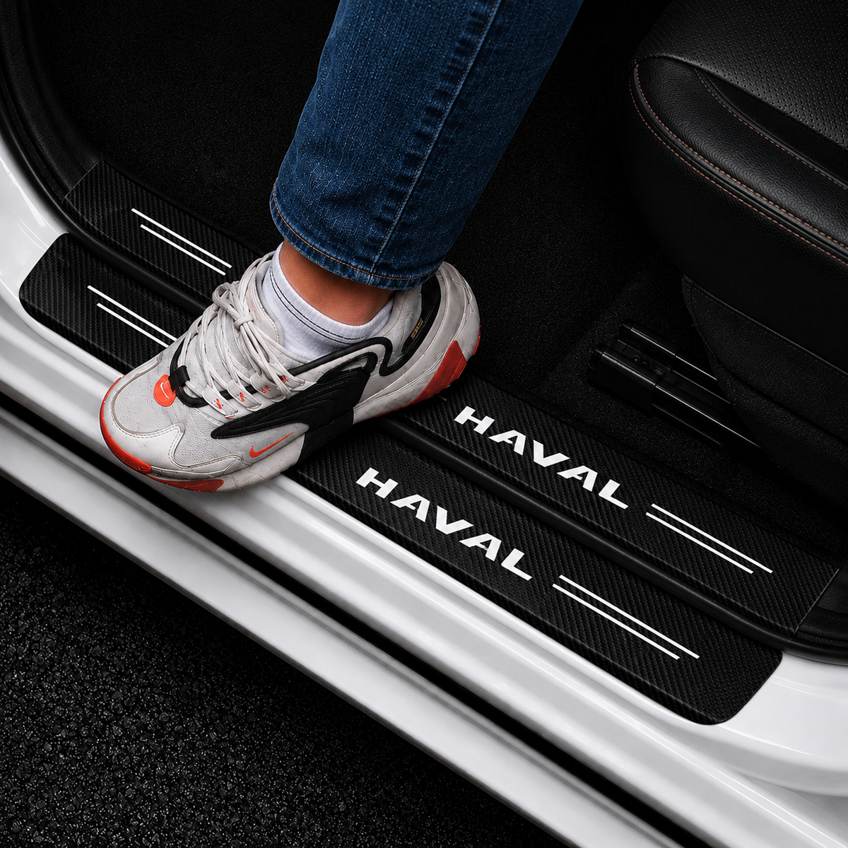 Haval carbon fiber door sill protector sticker 