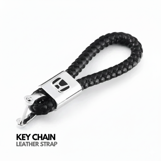 Premium braided leather key holder for Honda car keys