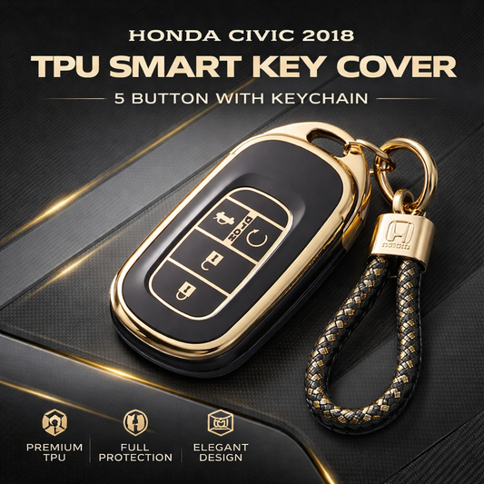 Honda Civic 2018 TPU Smart Key Cover – 5 Button with Keychain