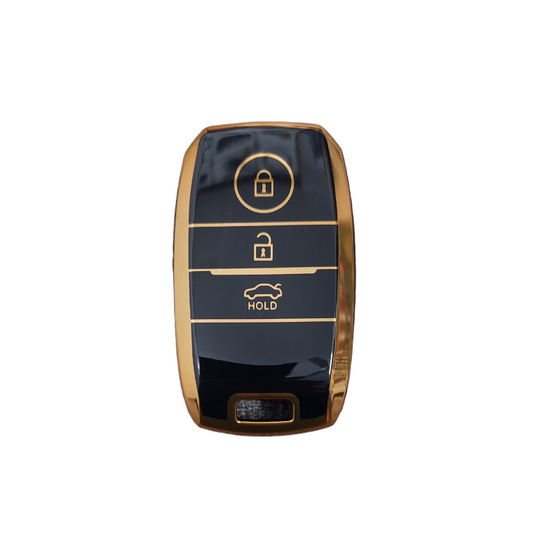  Kia Sportage 3-button key inside durable black TPU cover shell