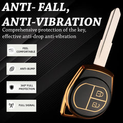 Suzuki Cultus TPU 2-button remote key case cover black front view