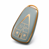 Changan Oshan X7 TPU Smart Key Cover – Grey with Golden Line (Fashion Edition)