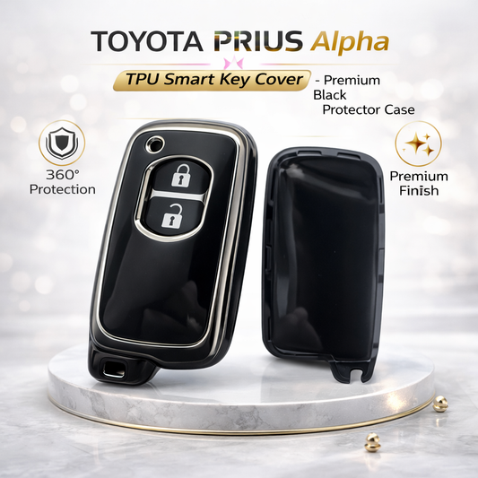Toyota Prius Alpha TPU Smart Key Cover – Premium Black Protector Case