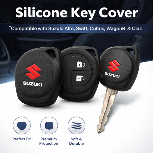 Silicone Key Cover – Compatible with Suzuki Alto, Swift, Cultus, WagonR, & Ciaz