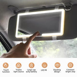 Car LED Sun Visor Vanity Mirror – Rechargeable with 3 Light Modes