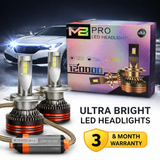 9005 LED headlight bulb 6000K white ultra bright car lighting front view