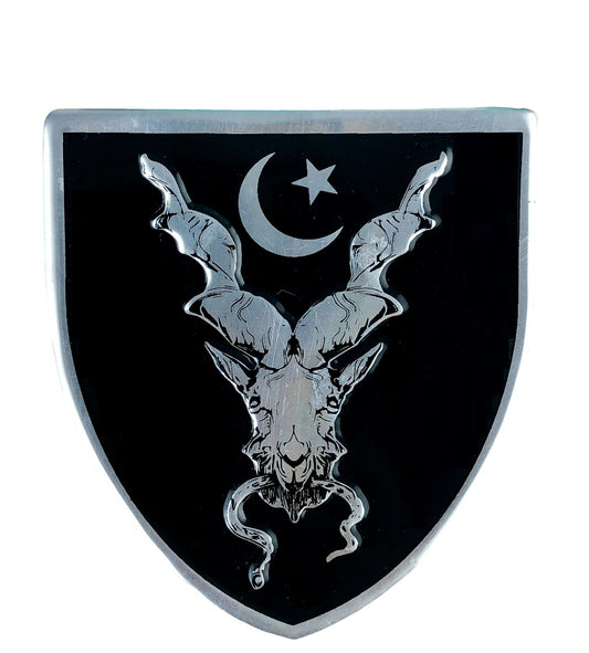 Markhor Embossed Silver & Black Sticker – Front View