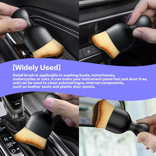Soft detailing brush cleaning car console and interior panels