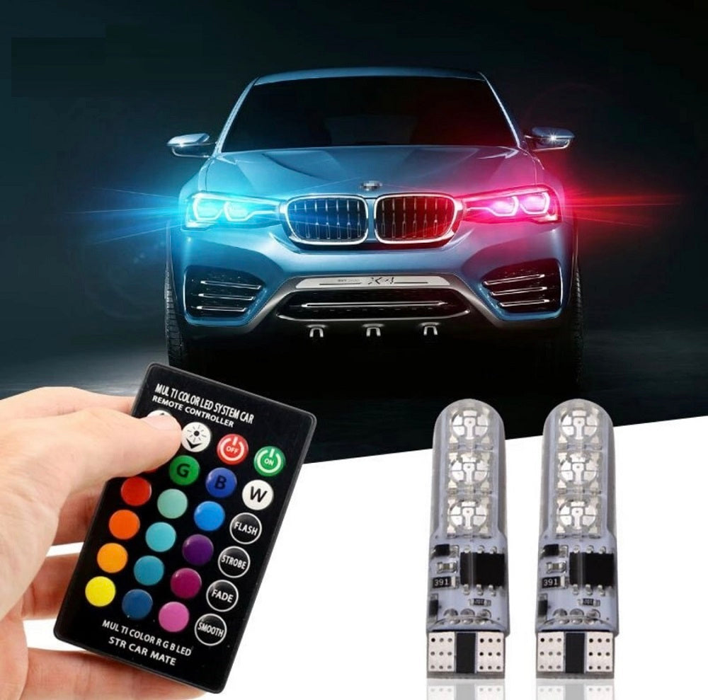 RGB LED parking bulbs with remote control – Shark Auto