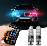 RGB Multicolor LED Parking Bulbs with Remote – 2 Bulbs