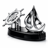 Premium metal car fragrance diffuser close-up nautical design dashboard accessory