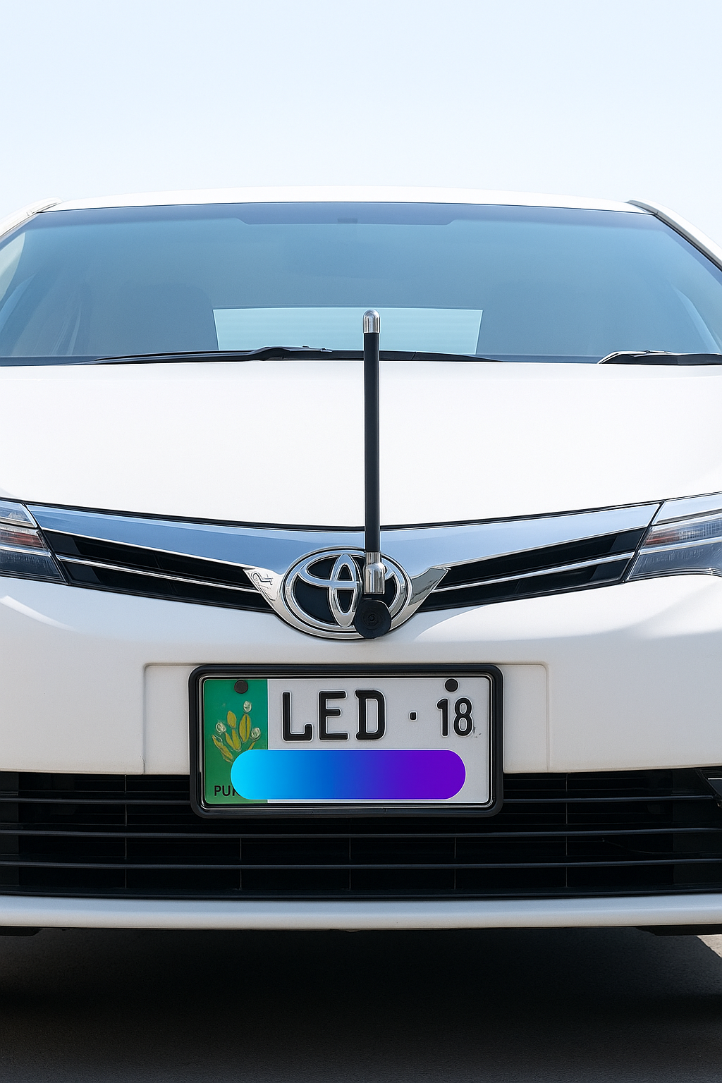 12-Inch Universal Car Styling Antenna – Plastic Rod with Metal Mount – Fits Number Plate, Trunk & Bonnet