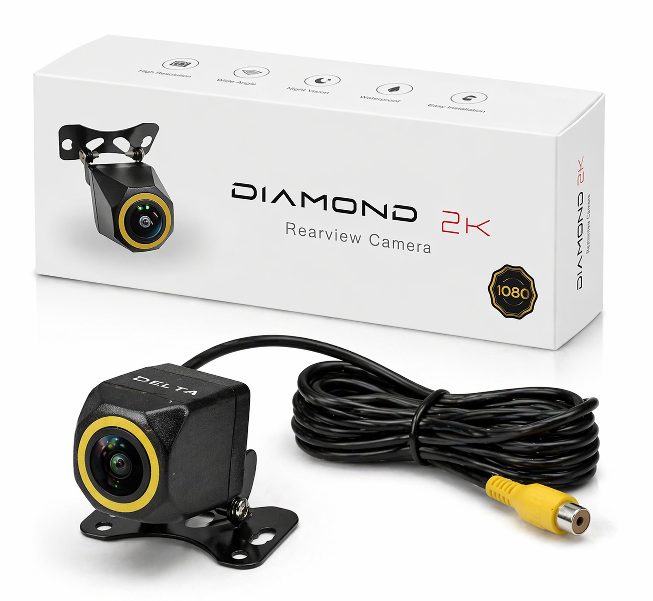 Diamond 2K rearview camera for car with HD reverse parking support
