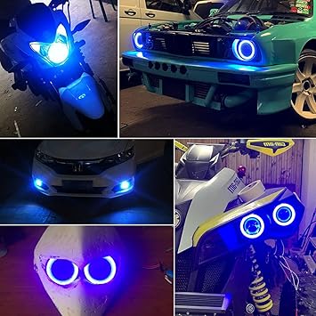 Blue & White Angel Eye Halo Ring Light – Universal Car & Motorcycle Headlight Accessory