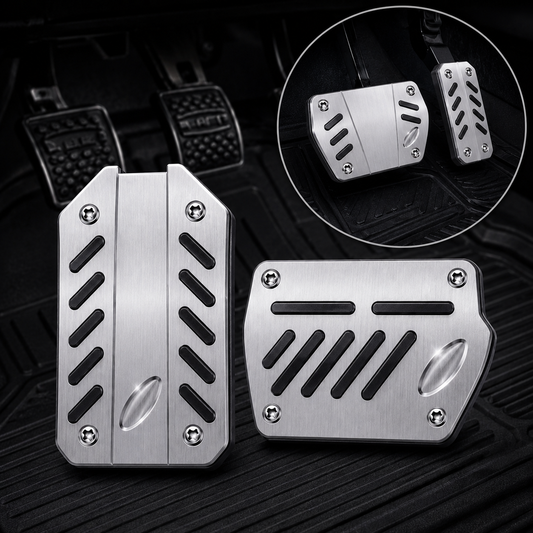 Premium Universal Aluminum Racing Style Non-Slip Pedal Cover Set for Automatic Cars