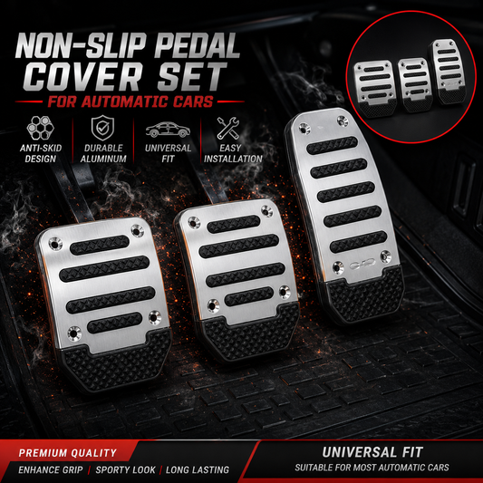 Premium Universal Non-Slip Aluminum Car Pedal Cover Set for Manual Transmition