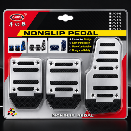 Premium Universal Non-Slip Aluminum Car Pedal Cover Set for Manual Transmition