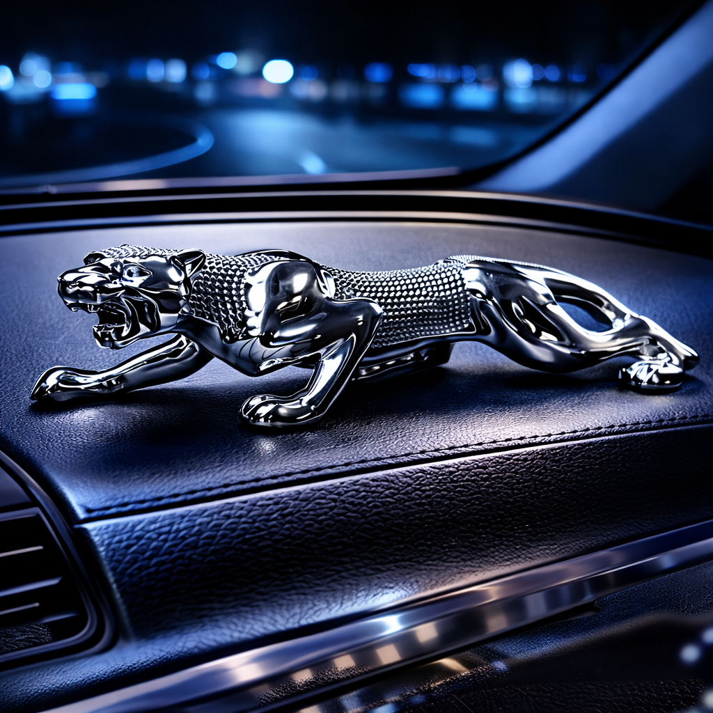 Chrome jaguar car dashboard ornament metal decoration