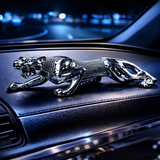 Chrome jaguar car dashboard ornament metal decoration